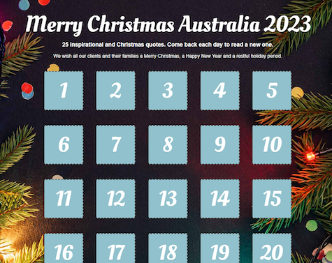 A 2023 Advent Calendar for our clients