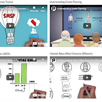 Four different educational videos about tax and finances.